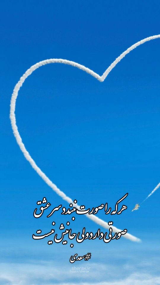 شعر عکس - هر که را صورت نبندد سر عشق - صورتی دارد ولی جانیش نیست