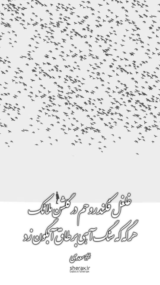 شعر عکس - غلغل فکند روحم در گلشن ملائک - هر گه که سنگ آهی بر طاق آبگون زد