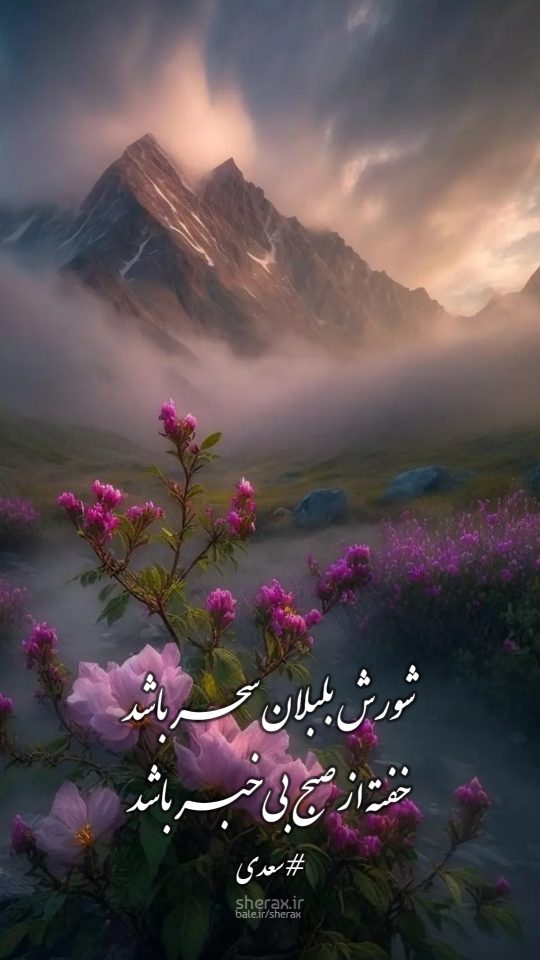 شعر عکس - شورش بلبلان سحر باشد - خفته از صبح بی‌خبر باشد