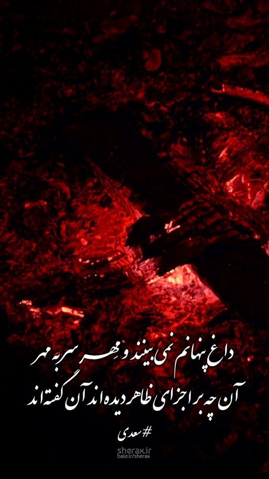 شعر عکس - داغ پنهانم نمی‌بینند و مِهر سر به مهر - آن چه بر اجزای ظاهر دیده‌اند آن گفته‌اند