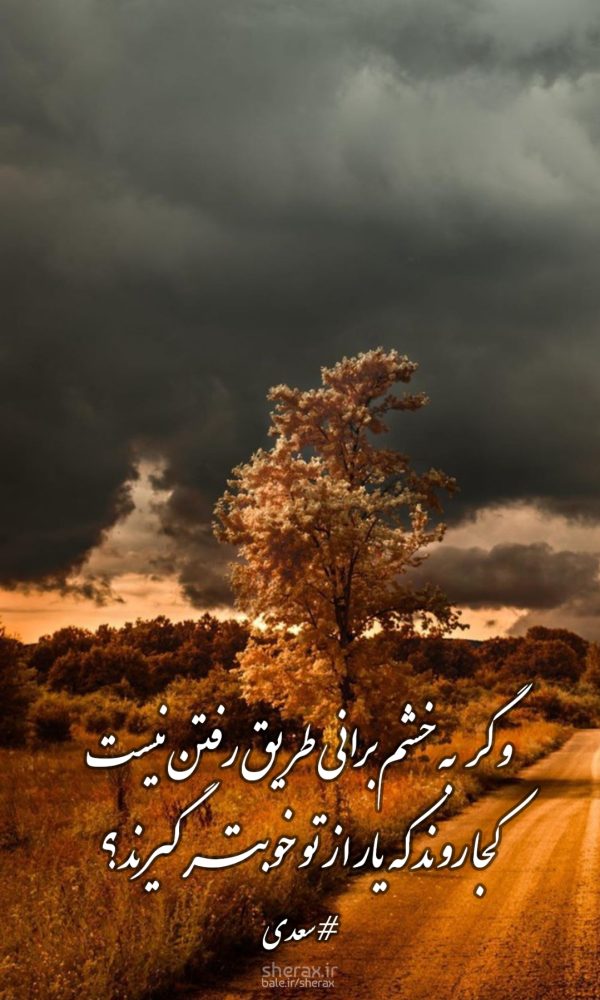 شعر عکس - و گر به خشم برانی طریق رفتن نیست - کجا روند که یار از تو خوبتر گیرند