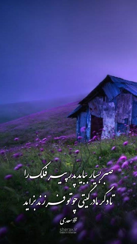 شعر عکس - صبر بسیار بباید پدر پیر فلک را - تا دگر مادر گیتی چو تو فرزند بزاید