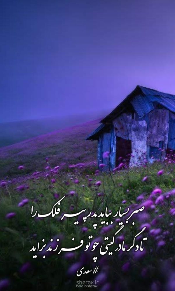 شعر عکس - صبر بسیار بباید پدر پیر فلک را - تا دگر مادر گیتی چو تو فرزند بزاید