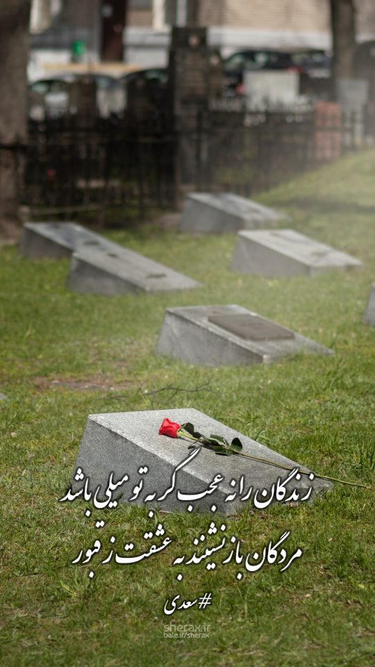 شعر عکس - زندگان را نه عجب گر به تو میلی باشد - مردگان بازنشینند به عشقت ز قبور